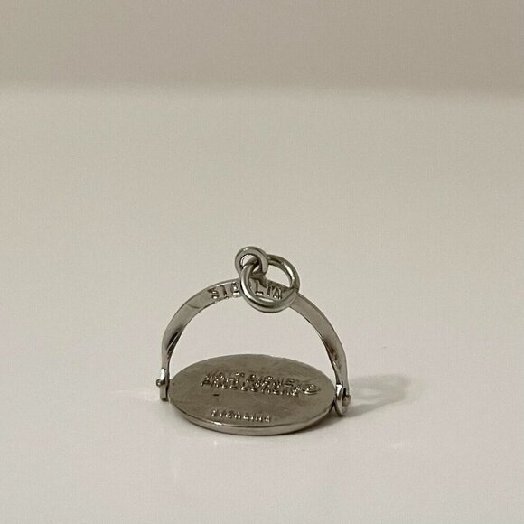 Vtg Sterling Silver Disney World Souvenir Flip Spinner Bracelet Charm - Picture 8 of 10